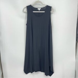 Pure Jill Stretch Jersey Tank Top Jagged Hem Lagenlook Midi Dress Sz L